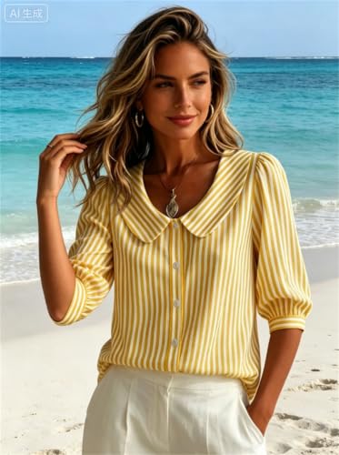 Blouse d'été à manches bouffantes masquant les bras pour un look léger - 7