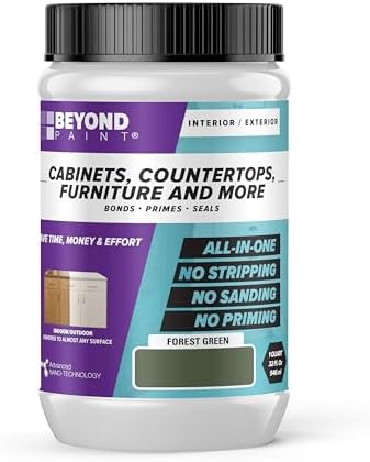 Beyond Paint All-in-One Refinishing Paint, No Sanding, Matte Finish for Cabinets, Countertops, Furniture and Doors, 1 Quart, Forest Green