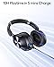 TAGRY Hybrid Active Noise Cancelling Bluetooth Headphones 100H Playtime Wireless Over Ear Headphone with Fast Charging Hi-Res Audio Headsets Comfort Earcups for Commute Travel Office Phone PC Black