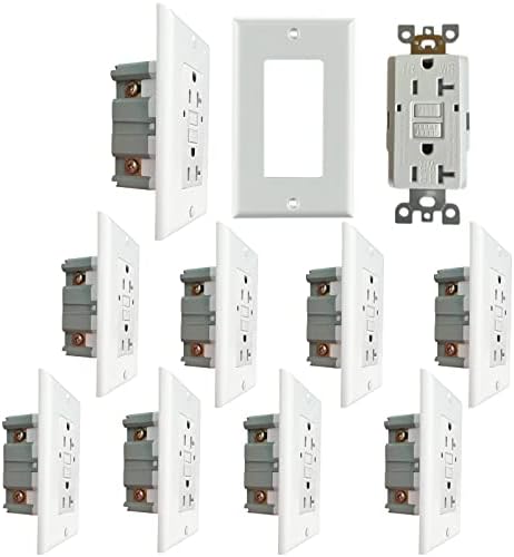 GFCI Outlet 20Amps Weather-Resistant Tamper-Resistant Self-Test Receptacles Copper Clip UL Listed White (10)