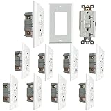 GFCI Outlet 20Amps Weather-Resistant Tamper-Resistant Self-Test Receptacles Copper Clip UL Listed Wh