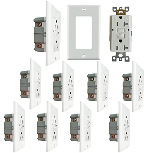 Gfci Outlet 20Amps Weather-Resistant Tamper-Resistant Self-Test Receptacles Copper Clip Ul Listed White (10) #TOP2