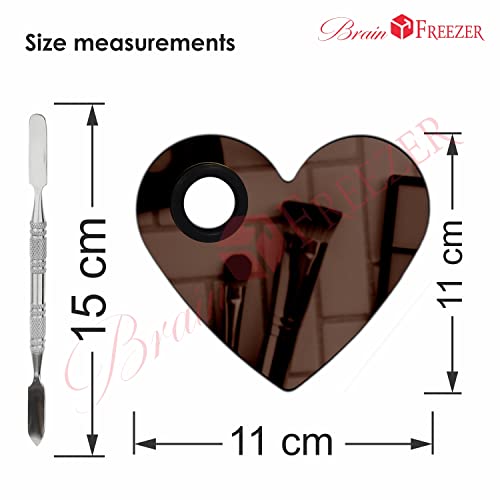 Image of Brain Freezer Shiny Makeup Palette with Stainless Steel Heart Shape Spatula, Rose Golden 100 g