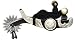 Showman Black Steel Jingle Bob Spurs w/Silver Engraved Accents