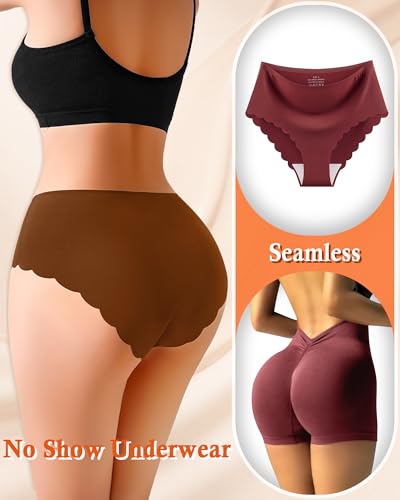 Image of Eiggam Women's Cotton Bikini Panties,High-Cut Full Coverage Stretch Cool Underwear for Women