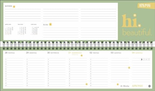Design Wochenquerplaner 2025: Wochenkalender in frischen Farben zur Übersicht bei der Planung aller wichtigen Termine. Tischkalender für Büro und zu ... Platz für Notizen. (Tisch-Querplaner Heye)