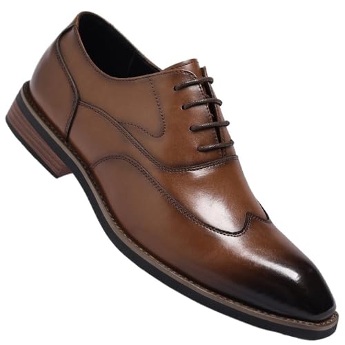 Men's Business Dress Shoes Pointed Toe Handmade Lace Up British Style Unique Design Leather Seasonal