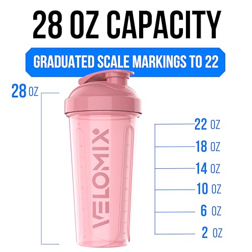 Image of VELOMIX -6 PACK- 28 oz Protein Shaker Bottle for Protein Mixes - 6x Wire Whisk | Leak Proof Shaker Cups for Protein Shakes | Protein Shaker Bottle Pack | Protein Shake Cup (Dynamic Fuel Series) | Protein Shakes, 6x Wire Whisk, Leak Proof, Pre & Post Workout, Shaker Cup