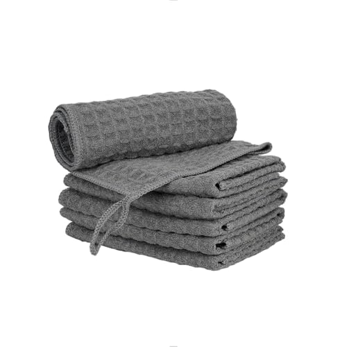 watchget Barista Micro Cloth - Paquete de 6 toallas de limpieza barista de microfibra de tejido gofre de microfibra para cocina, cafetería, cafetería, cafetera, paño de limpieza para máquina de café,