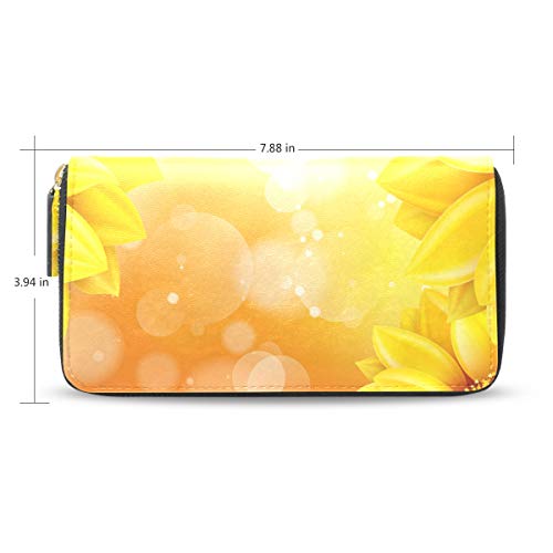 Preisvergleich Produktbild XiangHeFu Frauen Geldbörse Clutch Bag Beauty Sunflower Blooms Reißverschluss Leder