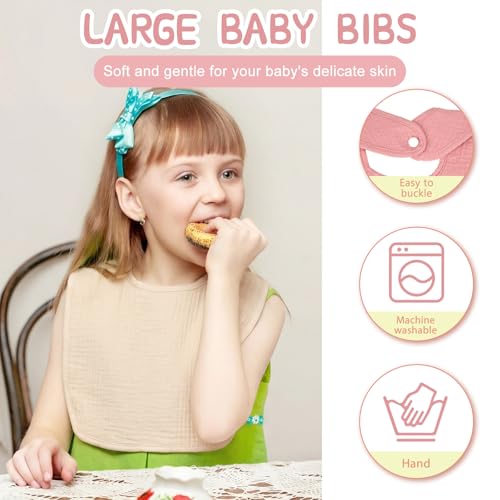 Image of Toulite 6 Pack Muslin Baby Bibs Baby Bandana Drool Bibs Cotton for Unisex Boys Girls Soft Absorbent for Teething and Drooling