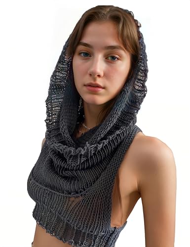 Image of Rave tops for women Knitted Hoodie Sweater Vest Sexy Streetwear Sleeveless Hollow Crop Top