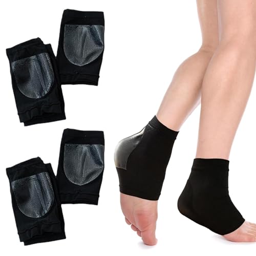 ZYEKIU 4 Piezas Taloneras, Almohadilla Talon Ergonomía, Taloneras Silicona Unisexo, Protector Talon Comodidad, Taloneras para Zapatos Talones Secos, Agrietados o ásperos (Negro)
