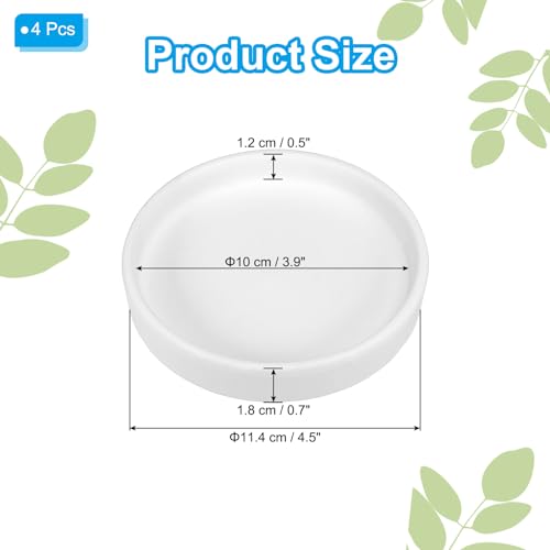 Soucoupes rondes en céramique PATIKIL blanches de 11,4 cm pour pot - 3