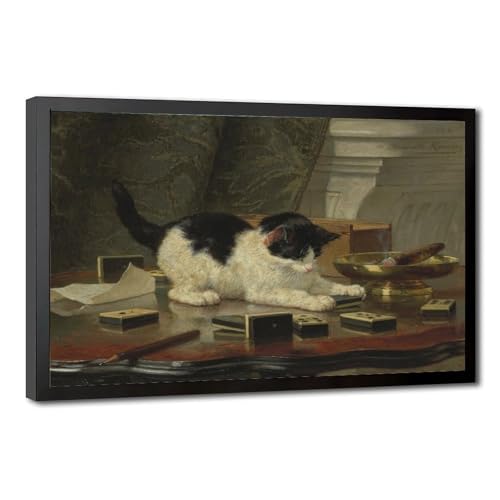 Toile The Cat at Play Henriette Ronner Knip pour habiller un mur vide de salon 20x30