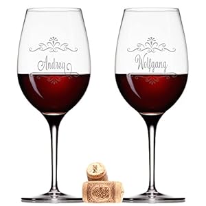 FORYOU24 2 Leonardo Weingläser mit Gravur Motiv Vintage Wein-Glas graviert Geburtstagsgeschenk