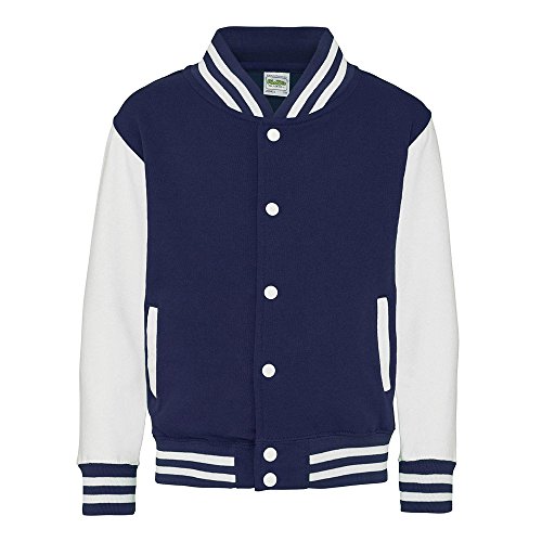 Image of Star and Stripes Oxford Navy/Arctic White Kids Varsity Jackets, Children lettermans Jacket 12/13 YRS Plus 1 T Shirt