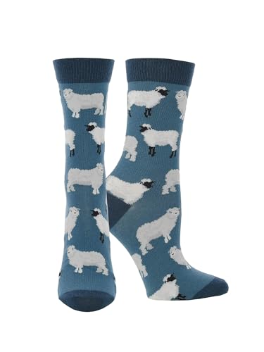 Image of WHD Sheep Crew Socks for Women & Men | Farm Animal Lover Socks, Barnyard Fun