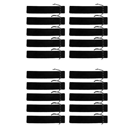 BE-TOOL Stifttasche mit Kordelzug, 20 Stück, Samt, quadratisch, schwarz, schmutzabweisend, für Stifte, Bleistifte, Kugelschreiber Cover