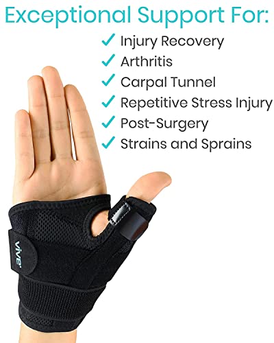 Vive Thumb & Wrist Brace For Right Or Left Hand (2 Pack) - Spica Splint Brace For Carpal Tunnel, Tendonitis, & Arthritis In Hands Or Fingers - Compression Support For Women Men - Stabilizer Relief #TOP5