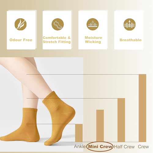 Image of Womens Athletic Cotton Quarter Crew Socks - Just Right Thickness, Soft & Breathable, Value 5 /7 Packs for Gym