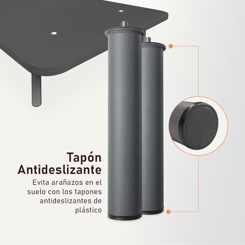 Miniatura 6 de Amuéblate Online - Base Tapizada 3d Con Estructura Extra Resistente Y Barras Transversales De Refuerzo, Gran Estabilidad, 6 Patas Metálicas Roscadas De 25cm, 135 X 180, Gris Oscuro