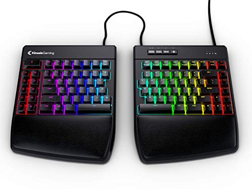 KINESIS Gaming Freestyle Edge RGB Split Mechanical Keyboard (MX Speed Silver) (Renewed)