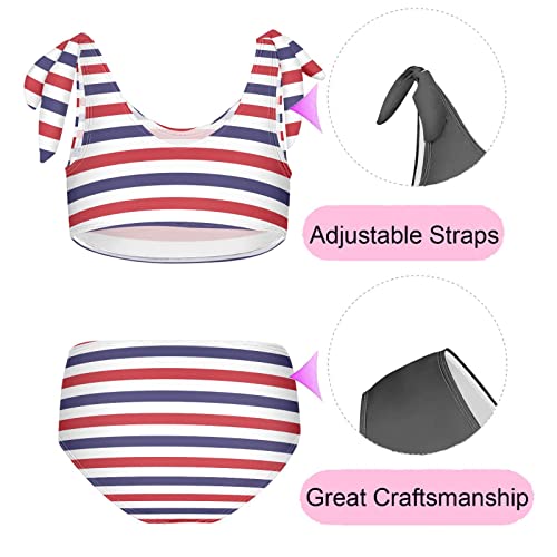 Image of CaTaKu Girls Swimsuit Two Piece Toddler Swimwear Kids Bathing Suits for Girls Bikini Set 3-12T
