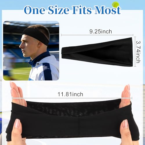 Image of YARIEW 6Pcs Headbands Paisley Bandanas Head Bands Sweat Band Hair Wrap Headwrap Fashion Boho Wide Thick Workout Yoga Elastic Headbands Mens Cooling Running Sports Headband Sweatbands for Women and Men