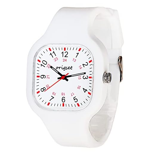 origset Nursing Watch with Secondhand Nurses for Women Unisex 24 Hours White Color Gift for Nursing Student Water Resistant