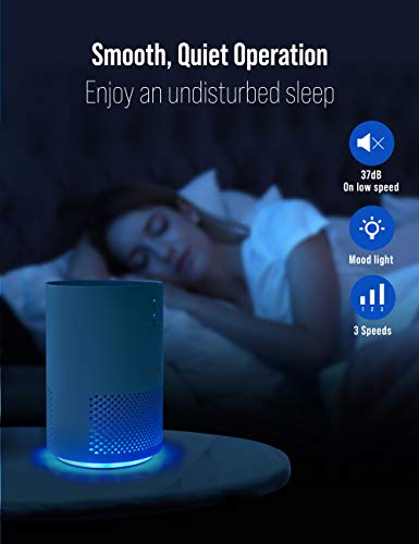 TOPPIN HEPA Air Purifiers for Home - with Fragrance Sponge UV Light, Eliminate Pollen Pet Hair Dander Smoke Dust Odors Airborne Contaminants for bedroom, Available for California
