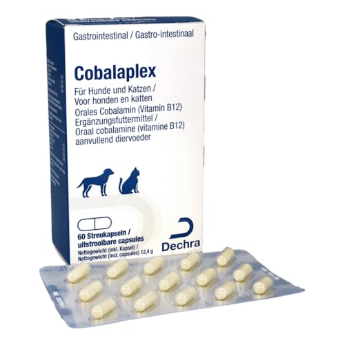 Dechra Cobalaplex | 60 Kapseln | Ergänzungsfuttermittel für Hunde und Katzen | Mit Vitamin B12