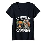 Photo Gallery donna i d rather be camping raccoons glamping funny vacation lover maglietta con collo a v Photo Gallery donna i d rather be camping raccoons glamping funny vacation lover maglietta con collo a v