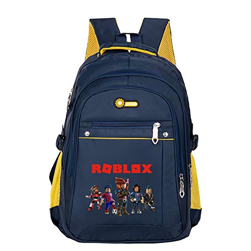 Preisvergleich Produktbild Roblox Freizeitrucksack Multifunktionale Britischen Stil Kinder Schultasche Kindergartentasche Rucksack Tasche Vorschule Klasse Tasche Unisex (Color : Dark Blue04, Size : 30 X 19 X 45cm)