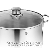 WMF Diadem Plus Kochtopf Induktion 24 cm – 6,5 l großer Fleischtopf aus Cromargan Edelstahl mit Glasdeckel, hohem Rand, spülmaschinenfest, langlebig und unbeschichtet für gesunde, leckere Mahlzeiten – Ansicht 3