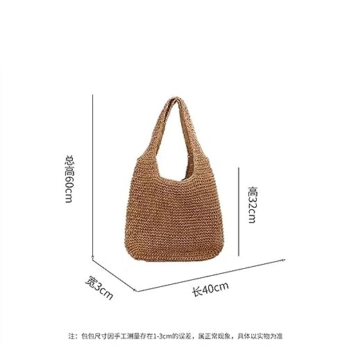 Handmade Straw Woven Bag Summer Women's Bag Woven Bag Large Single Shoulder Crochet Beach Bag Handmade Straw Woven Bag4