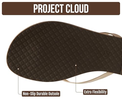 Image of Project Cloud Flip Flops for Women Footwear- Lightweight and Memory Foam Insole Sandals for Women 2026 - Durable Non-Slip Beach Essentials Flats for Women Sandals (Foundations)
