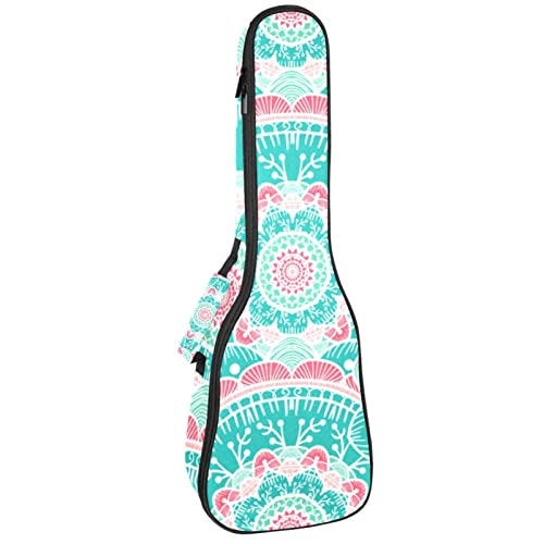 Sac à dos pour ukulélé concert, soprano et ténor avec rembourrage 10mm et motif mandala