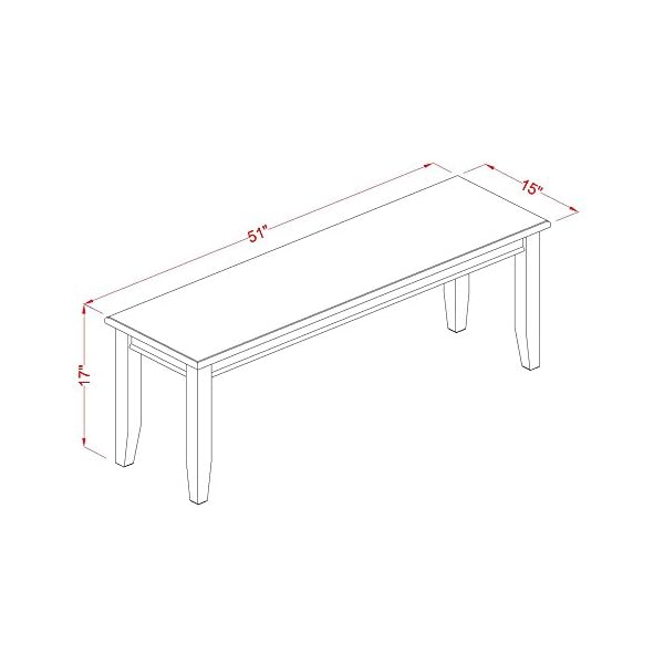 East West Furniture Dub-Mah-W Dining Bench With Wood Seat, Mahogany Finish - Image 4