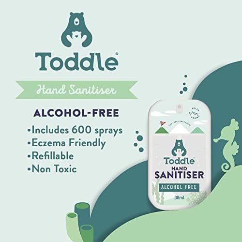 Toddle Eco-Refill Gentle Sanitiser Spray 50ml | Hypo-Allergenic & Eczema Friendly | Kills 99.99% of Germs and Viruses | Refreshing Sanitiser Suitable for Sensitive Skin | Child-Friendly Design
