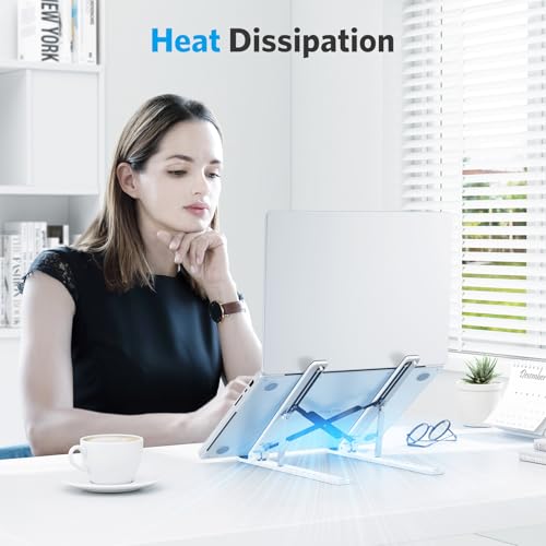 image for OMOTON Portable Laptop Stand, Laptop Stand for Desk Ergonomic 7-Levels