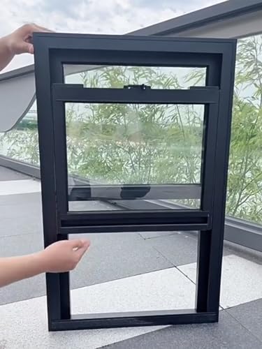 Ventana de ventilación transparente deslizante vertical grande de aluminio para cobertizos, gallineros, invernaderos y restaurantes, 60 x 88 cm