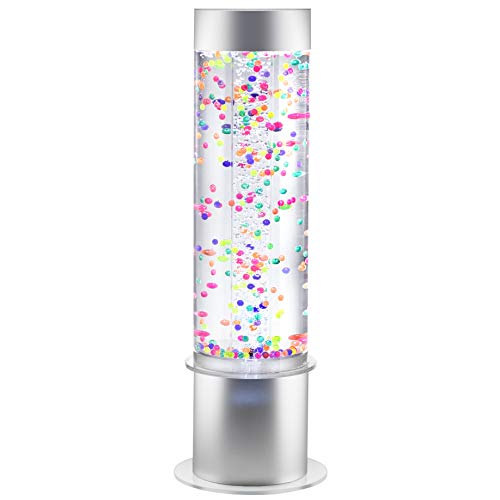 Playlearn Bubble Tube Tank Vortex Tower with Remote Control, Night Mood Light Aquarium, for Kid's Bedroom, Sensory Room, Waiting Room, LED Lights. (2 Foot Bead Column)