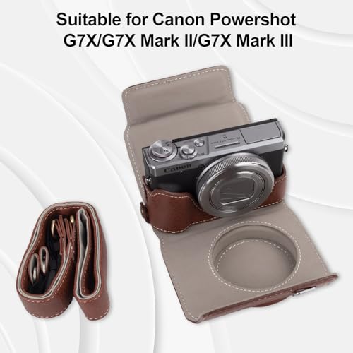Funda de cuero vintage para cámara Canon PowerShot G7X miniatura 2