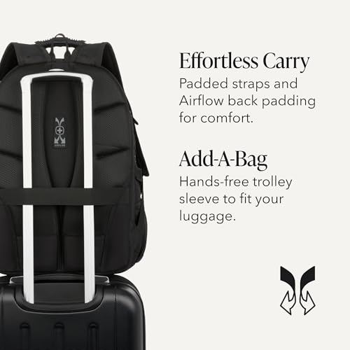 Image of SWISSGEAR 1900 ScanSmart Laptop Backpack, Fits Most 17-Inch Laptops, TSA-Friendly Lay-Flat Design, RFID Protection, and Tablet Pocket, Black, 31L, 18.5-Inch