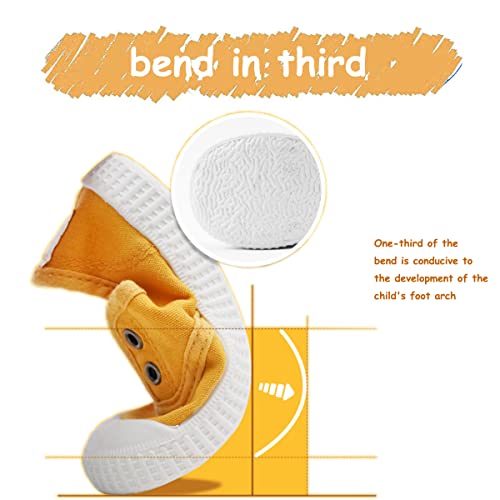 Kids Canvas Shoes Girls Boys Elastic Sneakers Slip on Tennis Shoes Soft Lightweight Footwear for Walking Running4