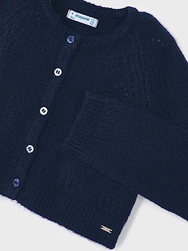 Mayoral Openwork Knit Cardigan for Girls Navy3