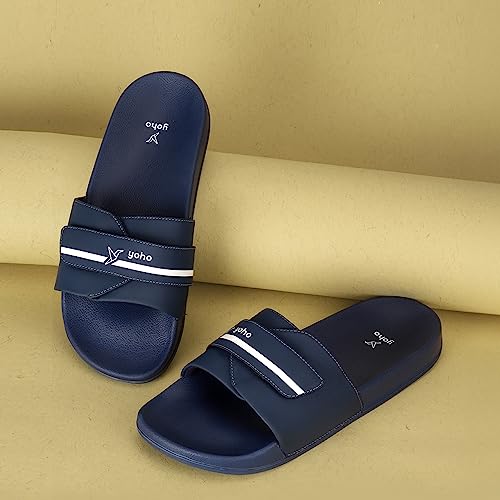 Image of YOHO Drystep Sliders for Men | Waterproof Monsoon Footwear & Rainy Sandals | Skin Friendly Adjustable Strap