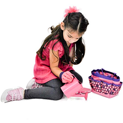 Taylor Toy Children Gardening Tool Set - Gardening Toys for Kids - Outdoor Toys with Bag (Pink)