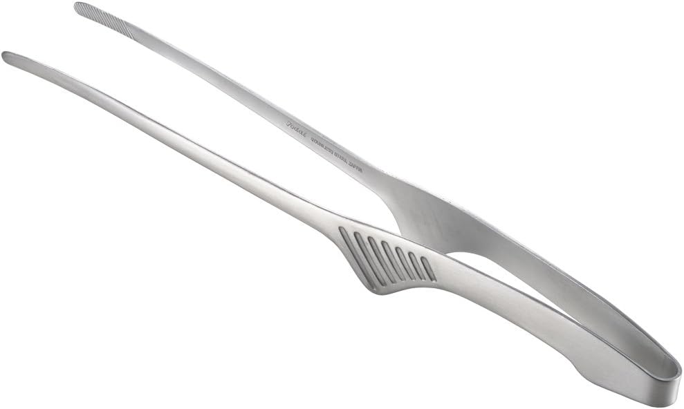 Yoshikawa 3072010 Yakiniku Tongs, Silver, Total Length 9.5 x Width 1.7 x Height 1.4 inches (24.2 x 4.2 x 3.5 cm)